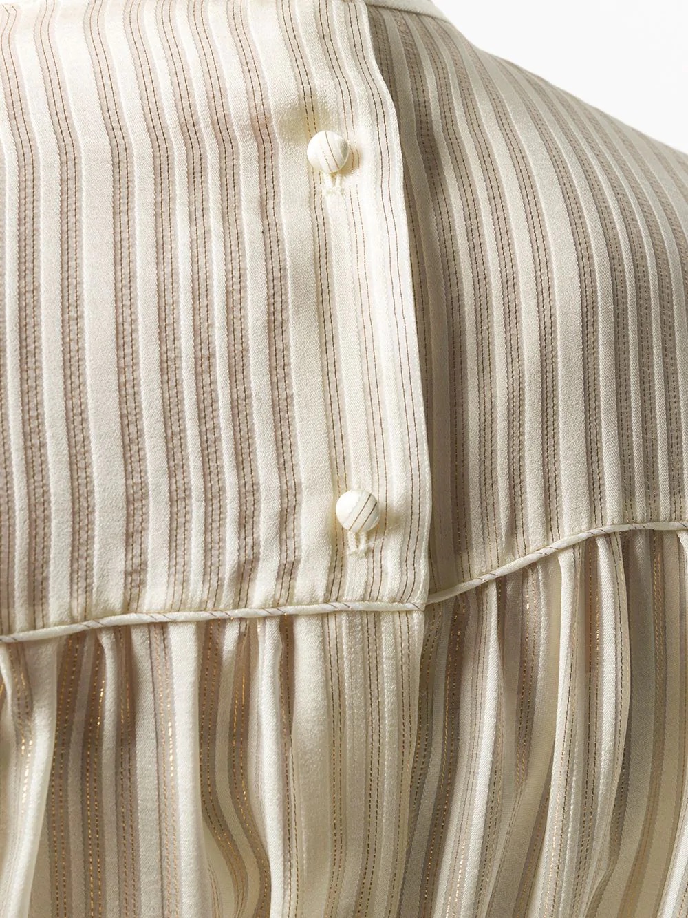 high neck striped silk top - 5