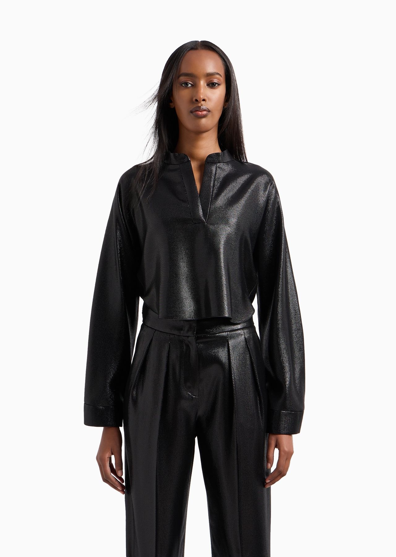 Short shirt in fluid armure lurex - 2