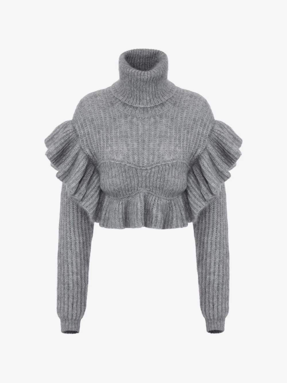 knit pullover with ruffles - 1