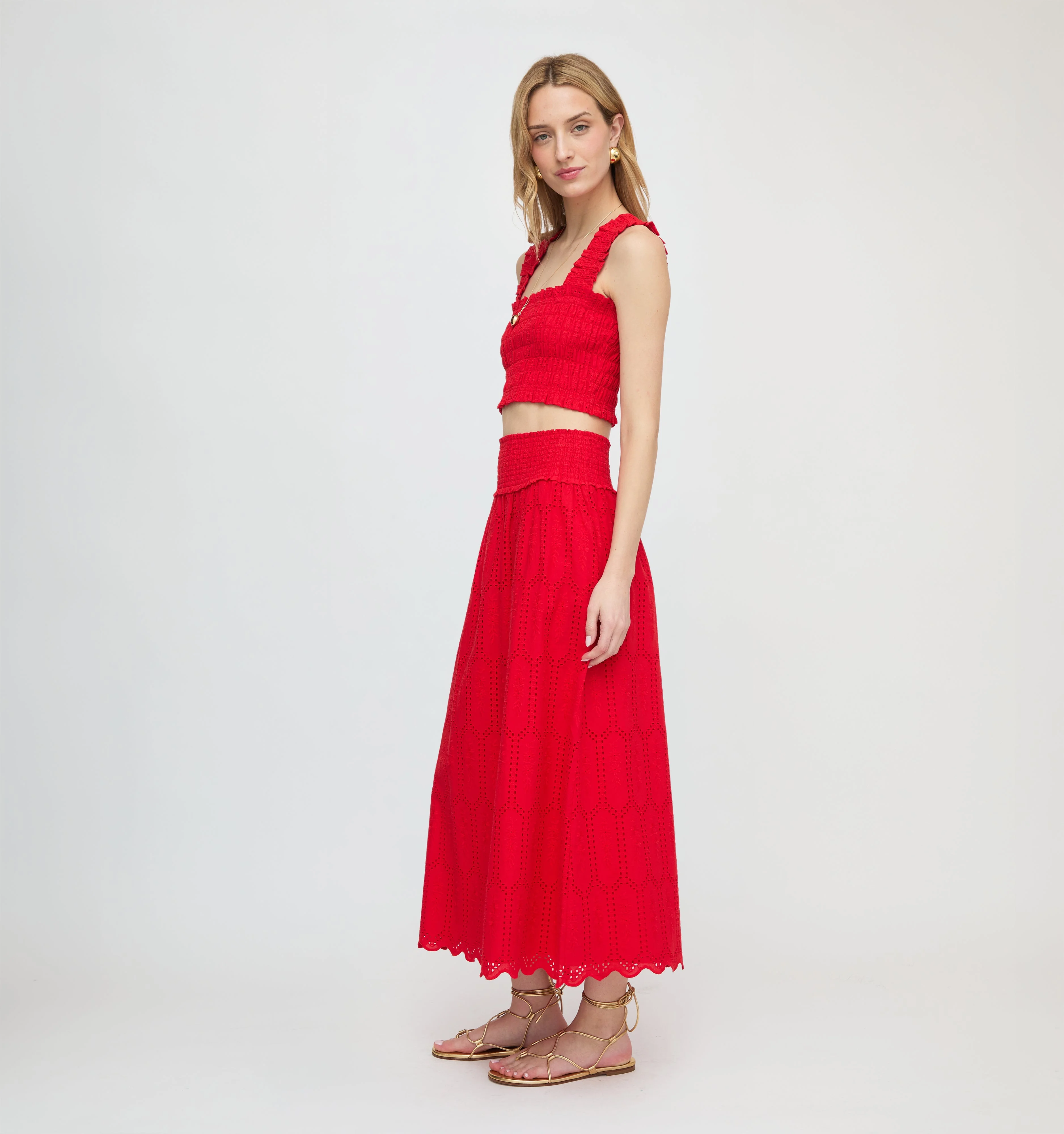 The Delphine Nap Skirt - Cherry Trellis Broderie - 1