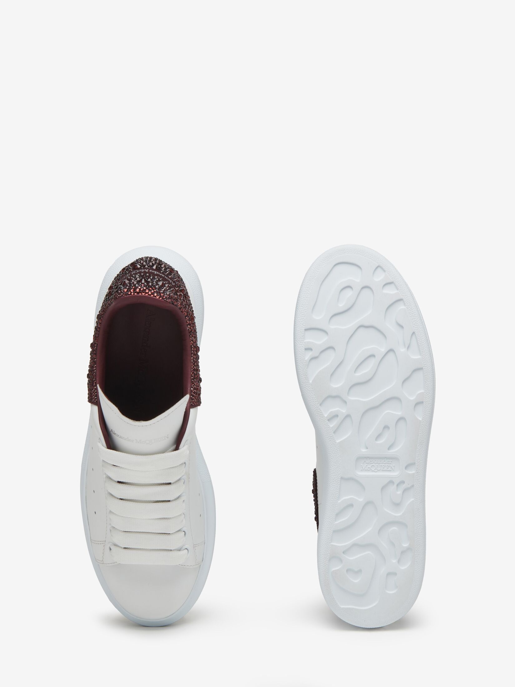 Women's Oversized Sneaker in White/dark Burgundy - 4