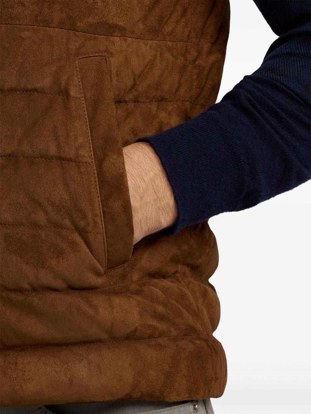 suede gilet - 7