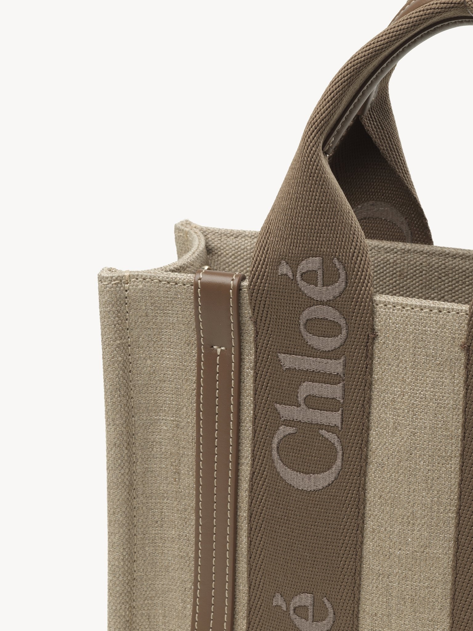 SMALL WOODY TOTE BAG IN LINEN - 6