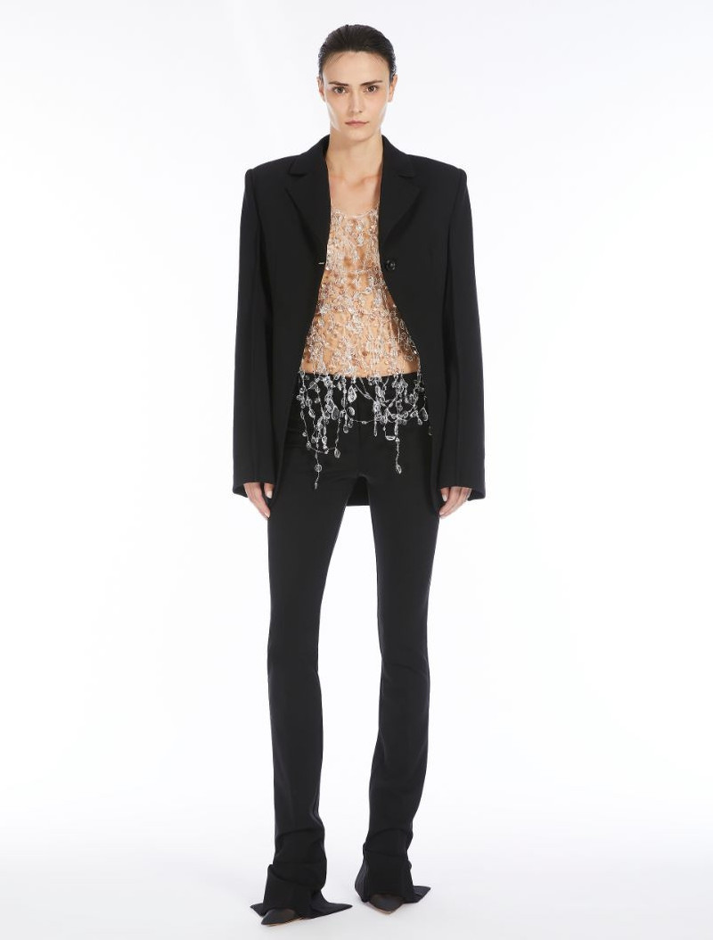 Sportmax Stretch-viscose single-breasted blazer - RUNWAY outlook