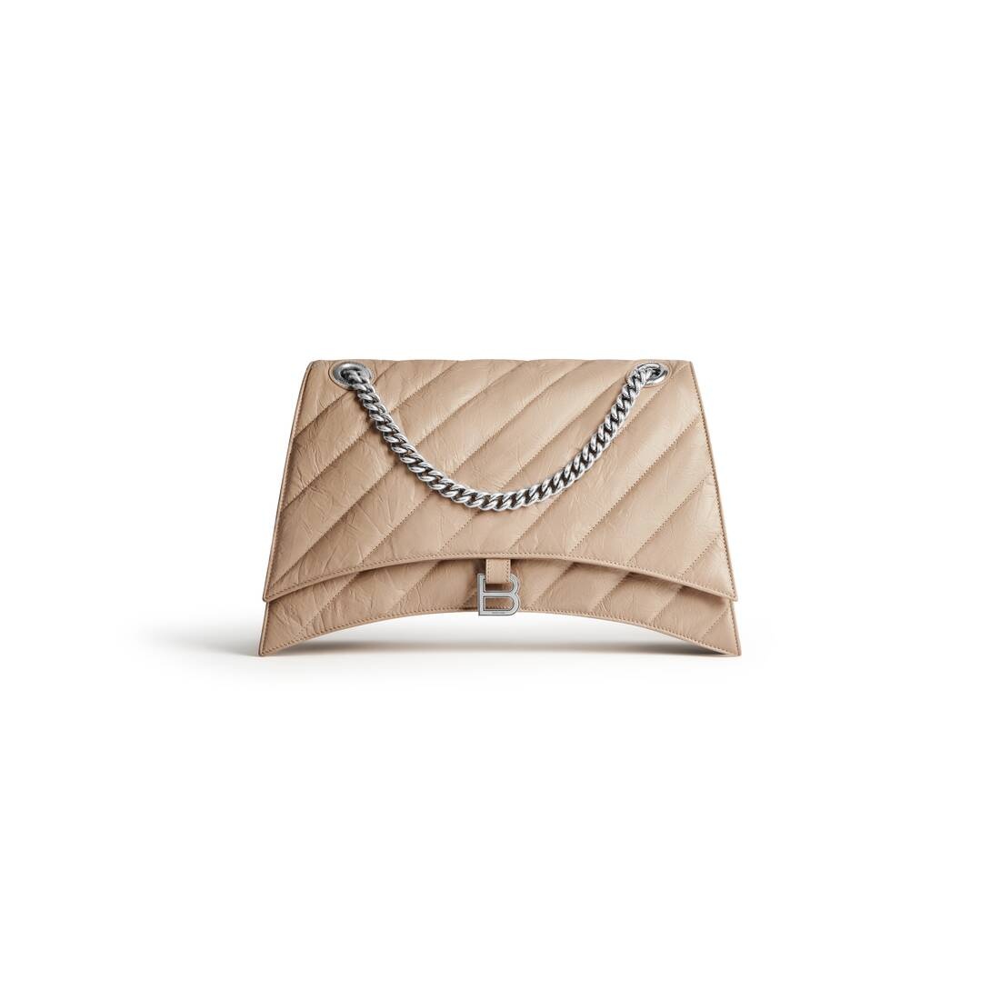 Women's Crush Large Chain Bag Quilted  in Beige - 5