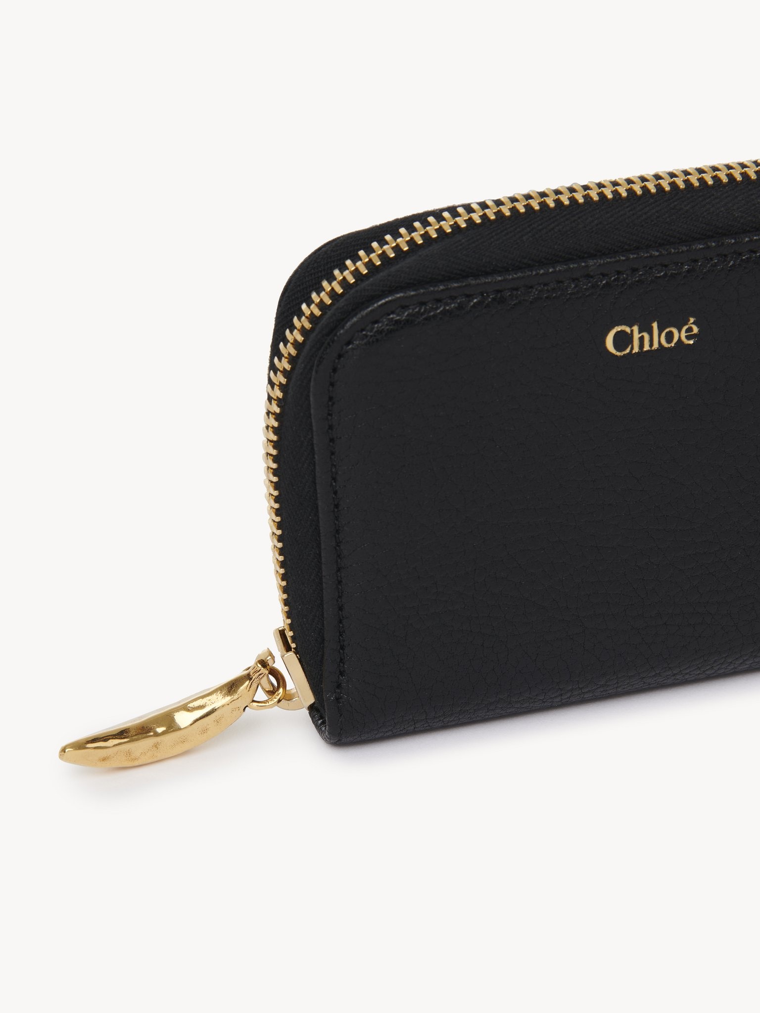 BANANA ZIPPED COIN PURSE IN GRAINED LEATHER - 5