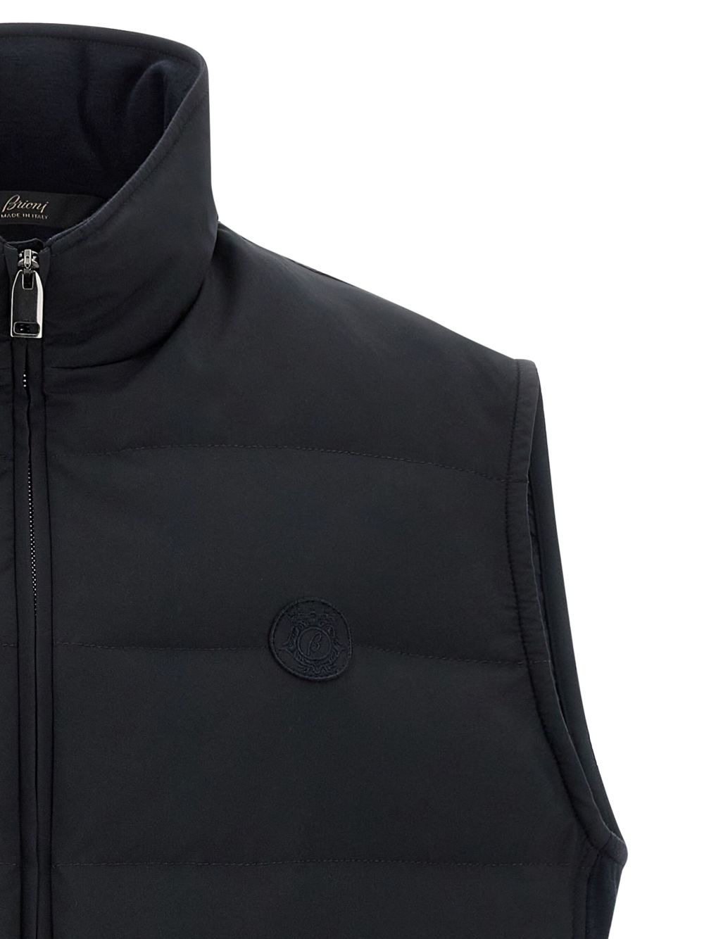 quilted logo-patch gilet - 4