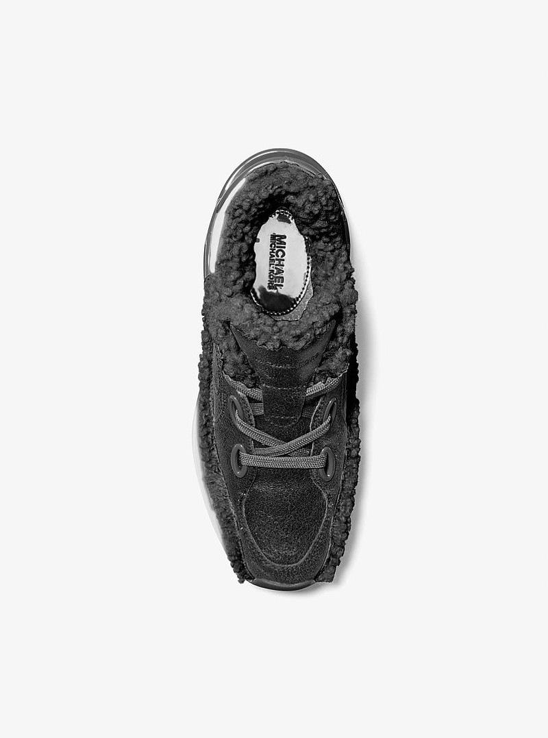 Toni Distressed Leather and Sherpa Trainer 3