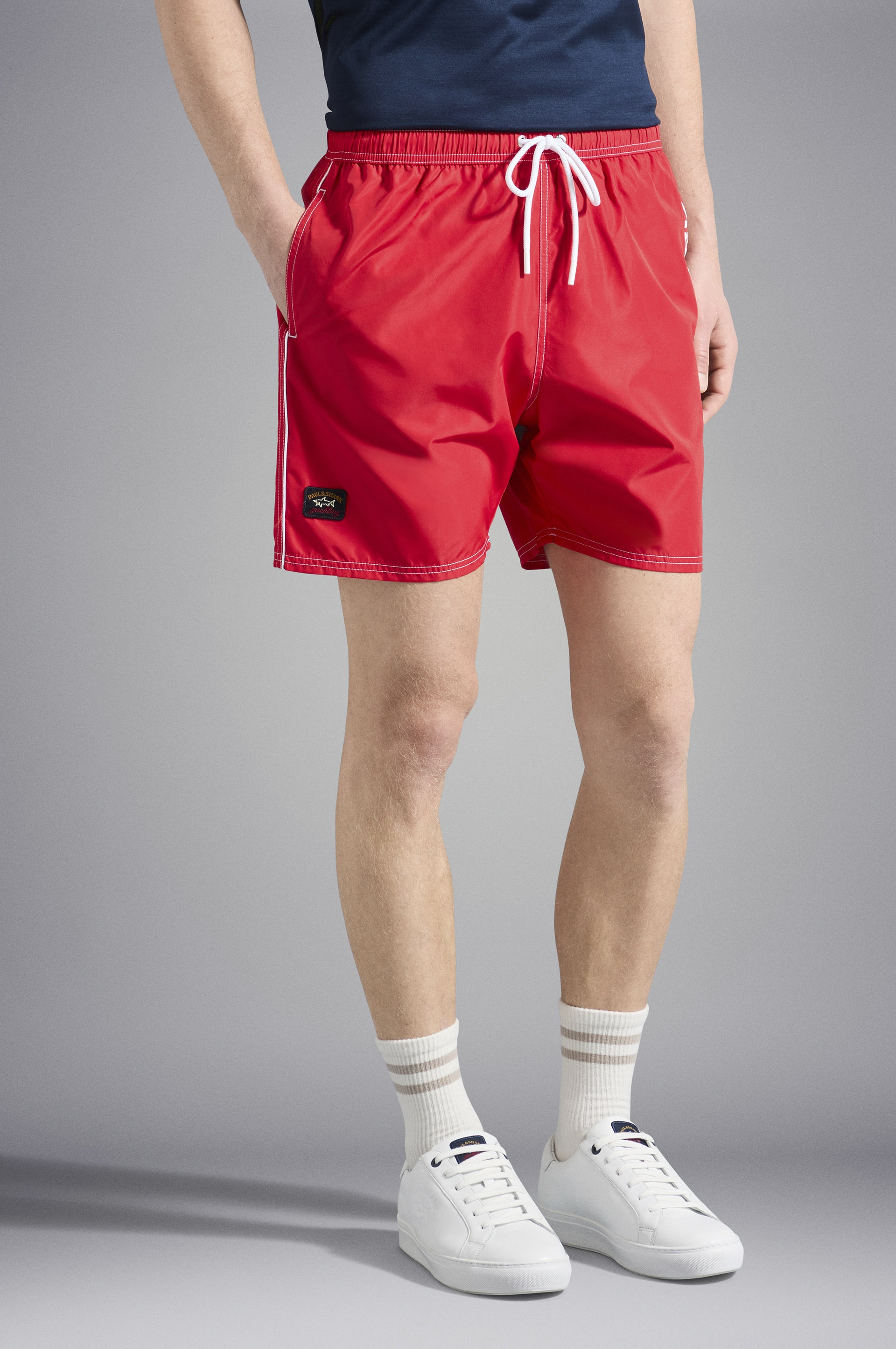 COLOR BLOCK SWIM SHORTS WITH PAUL&SHARK PRINT - 6