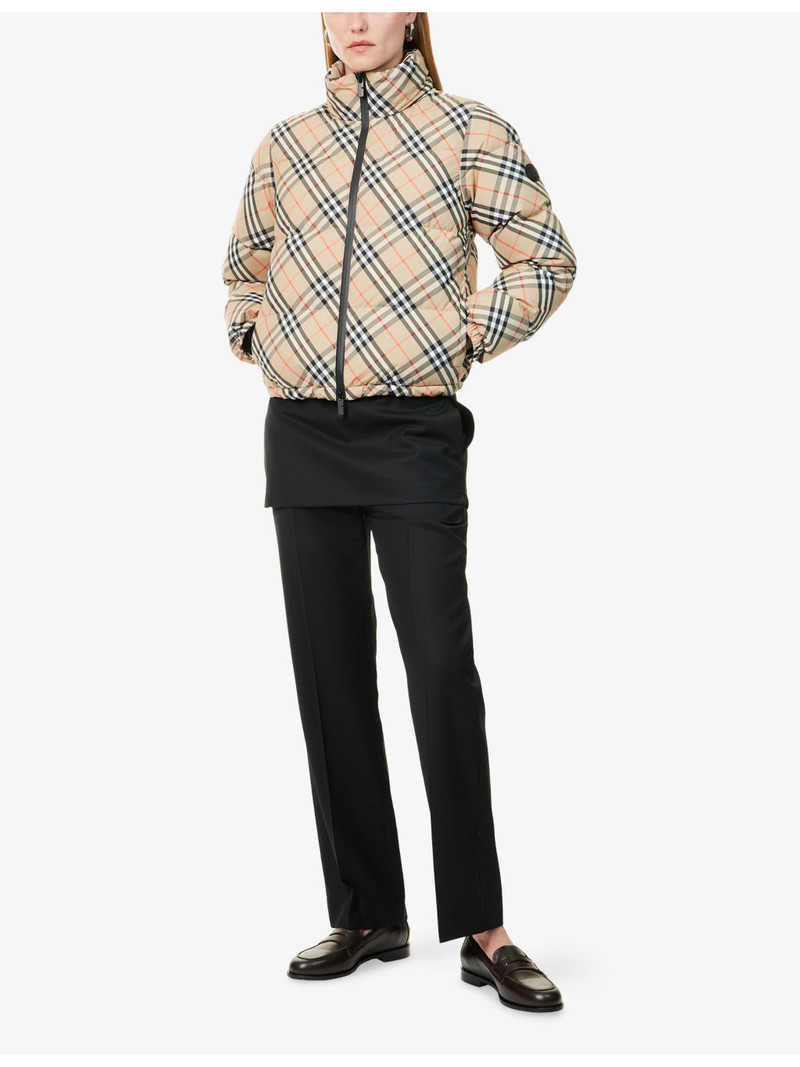 Burberry Check-Print Hooded Shell-Down Jacket outlook
