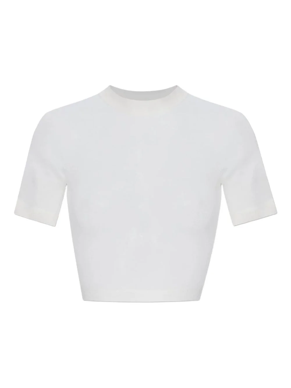 crem-neck crop T-shirt - 1