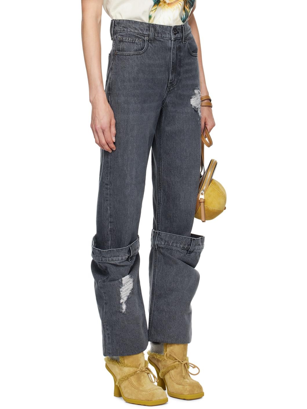 Gray Bucket Jeans - 2