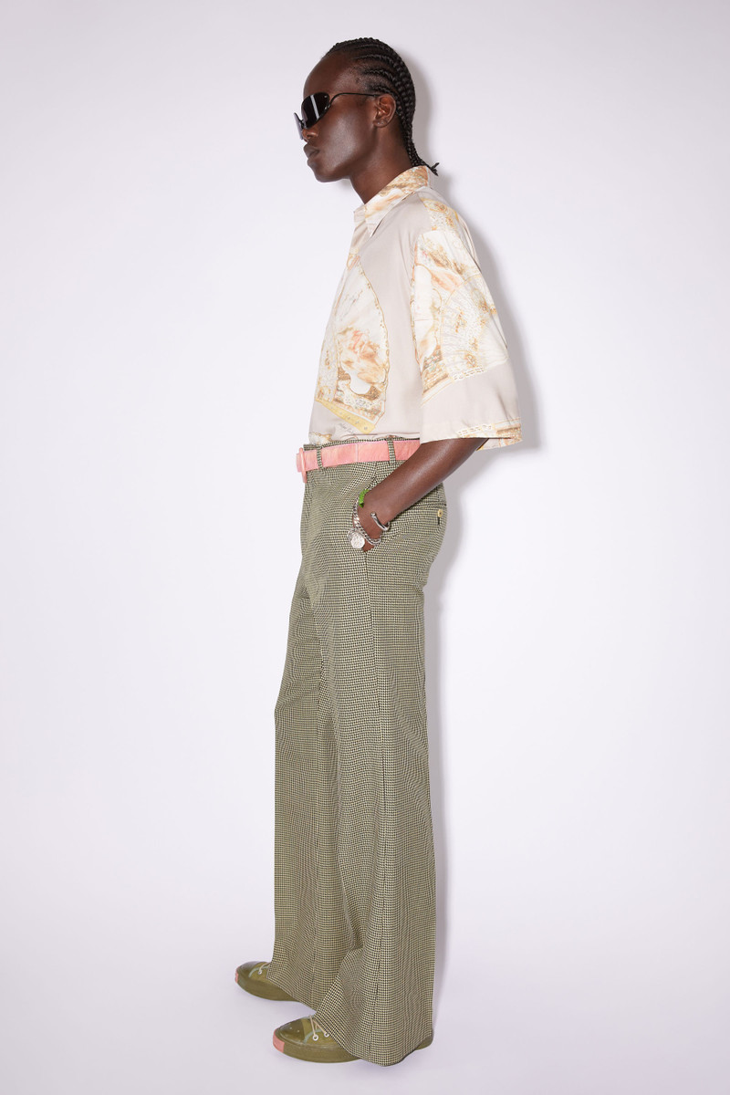 Tailored houndstooth trousers - Beige/black 4