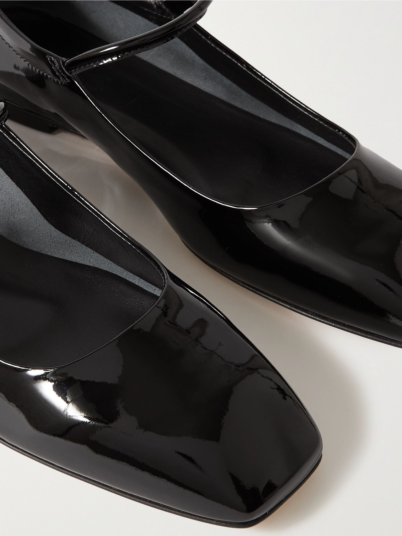 Uma patent-leather Mary Jane ballet flats Black - 4