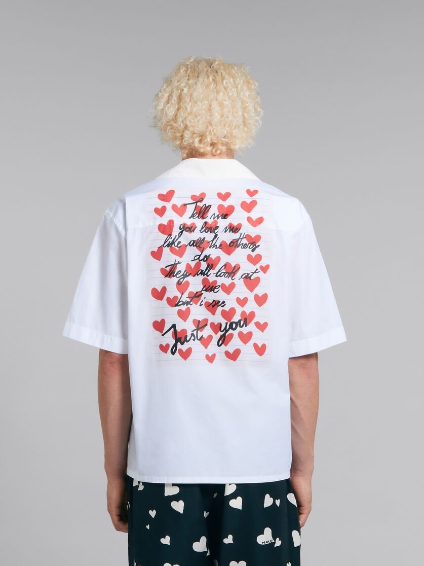 WHITE SHIRT WITH HEARTS PRINT - 3