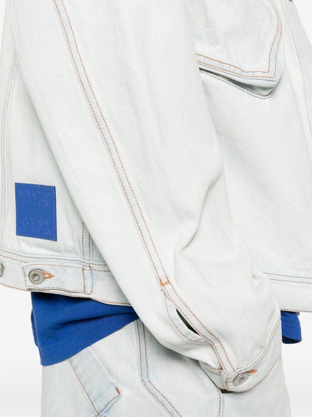 denim cargo jacket - 5