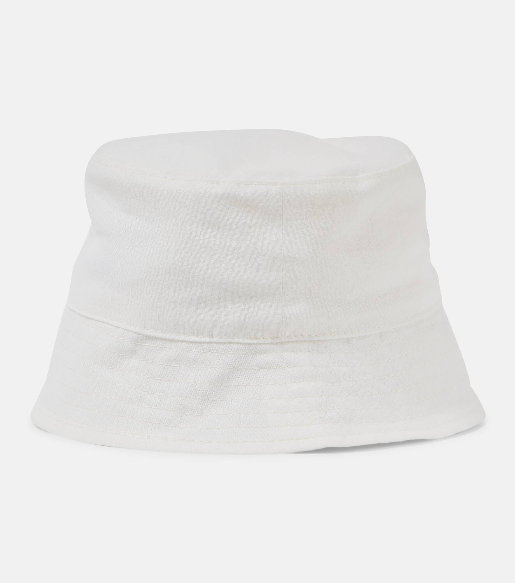 Monogram linen bucket hat - 4