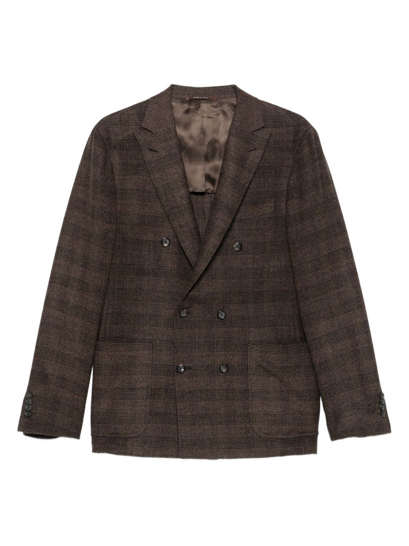 double-breasted checked blazer 1