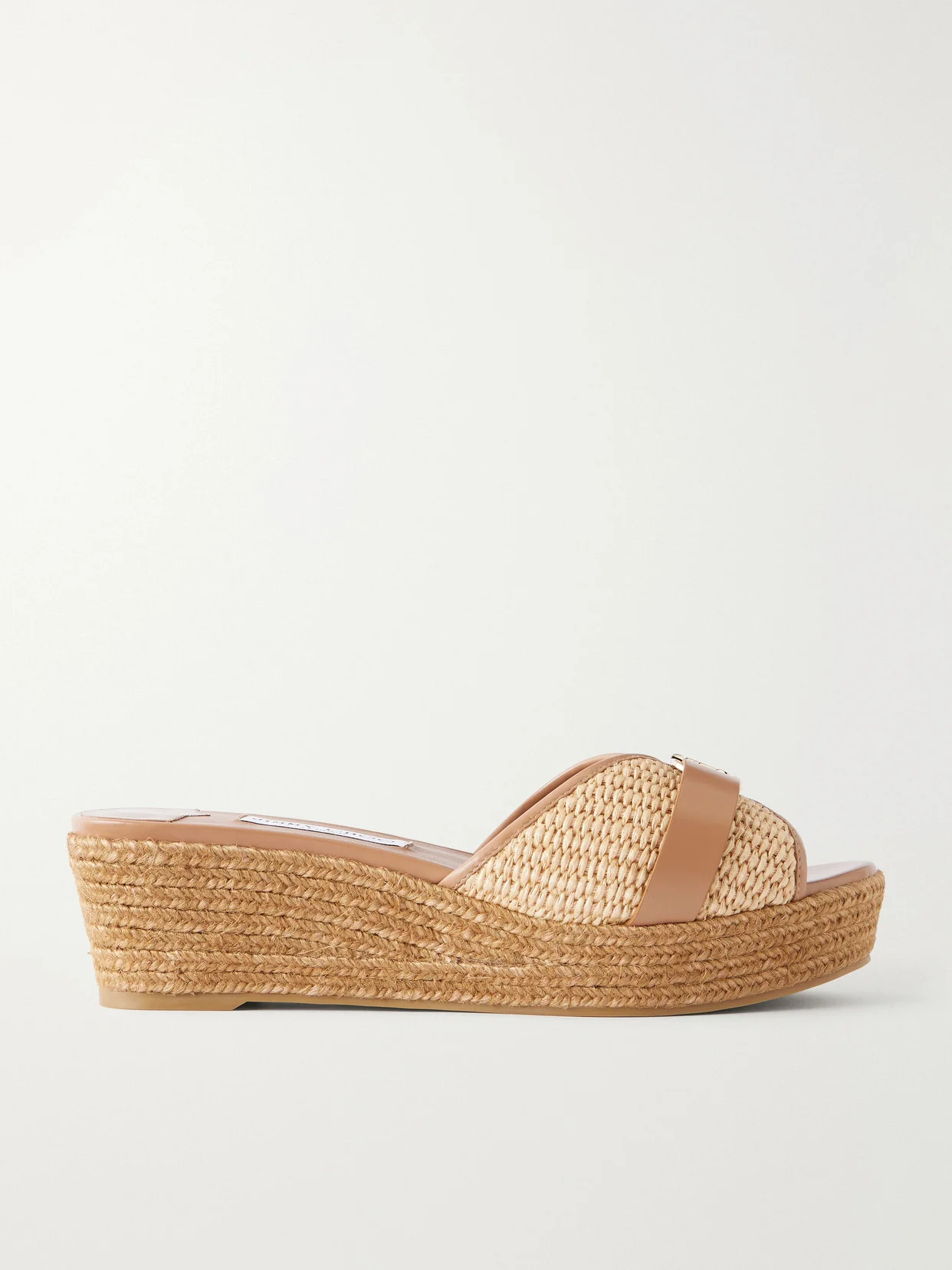 Leda 50 Leather-trimmed Raffia Platform Espadrilles - 1
