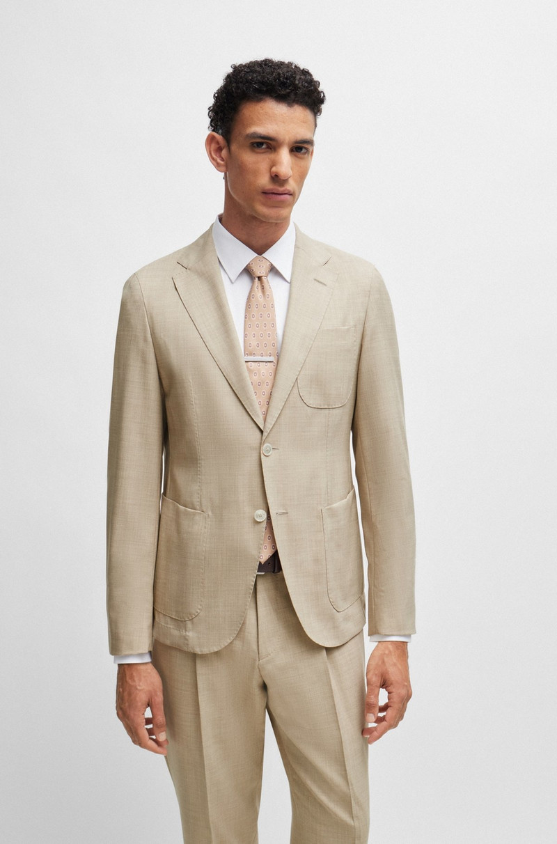SLIM-FIT SUIT IN MELANGE VIRGIN WOOL AND SILK 3