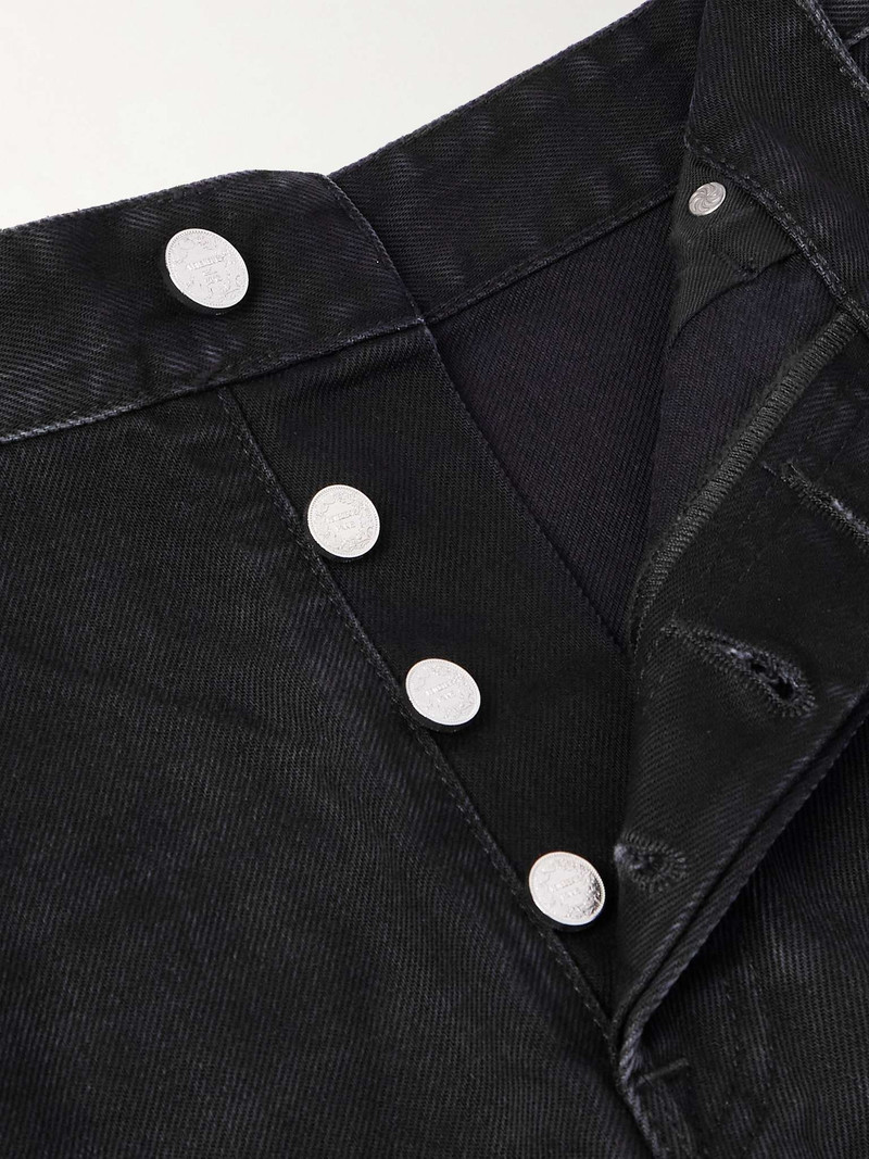 Wide-Leg Frayed Denim Shorts 3