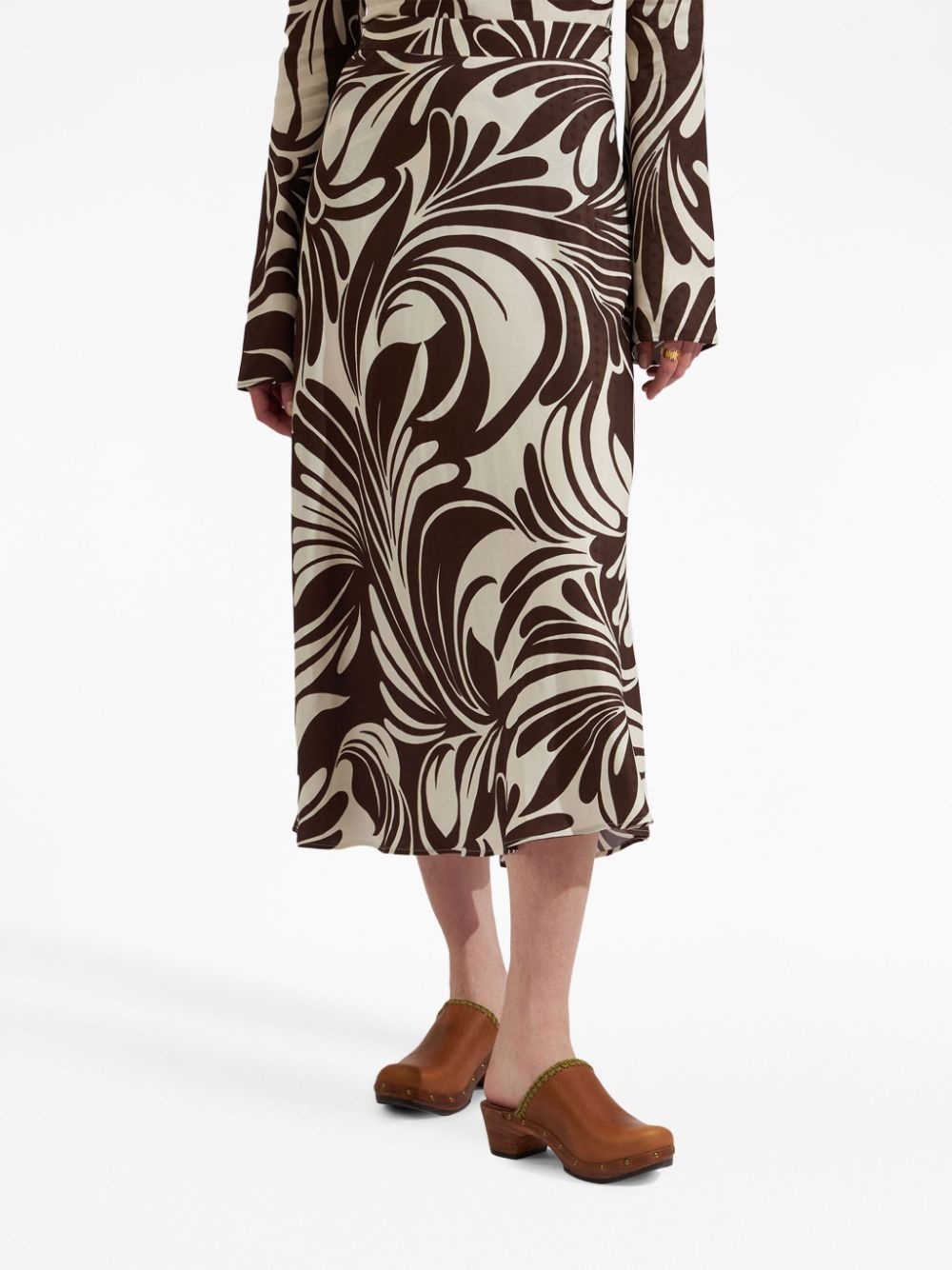 abstract-print midiskirt - 2