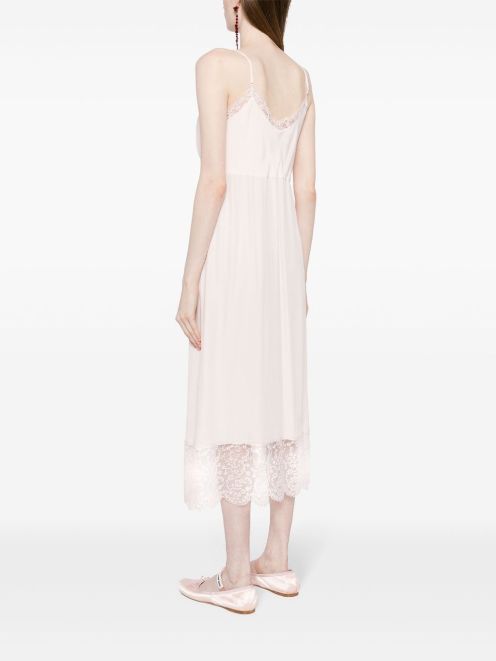 lace-trim slip dress - 8