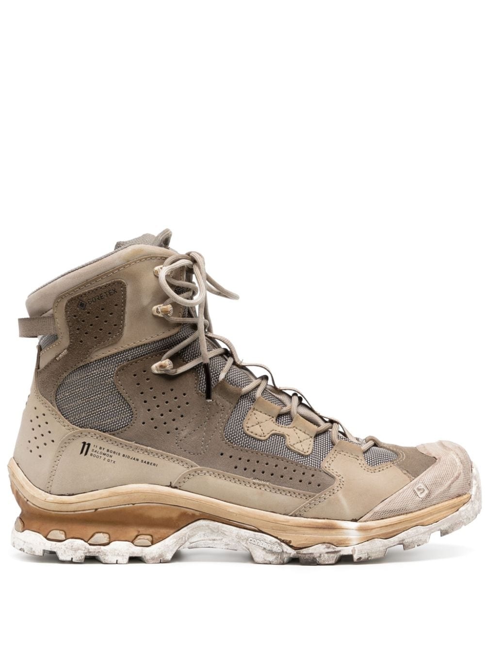panelled-design leather sneakers - 1