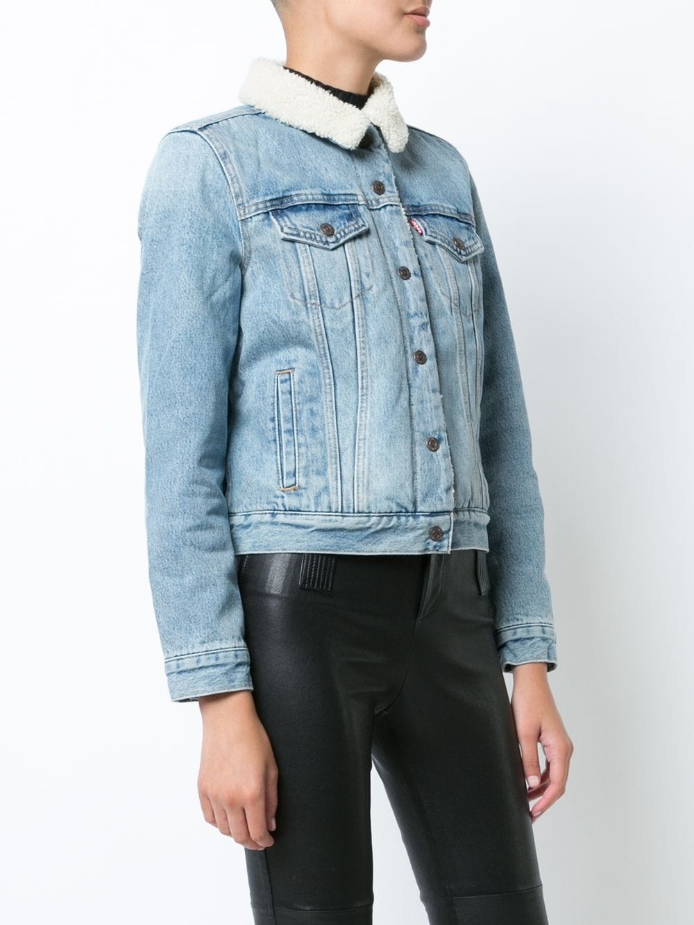 sherling denim jacket - 3