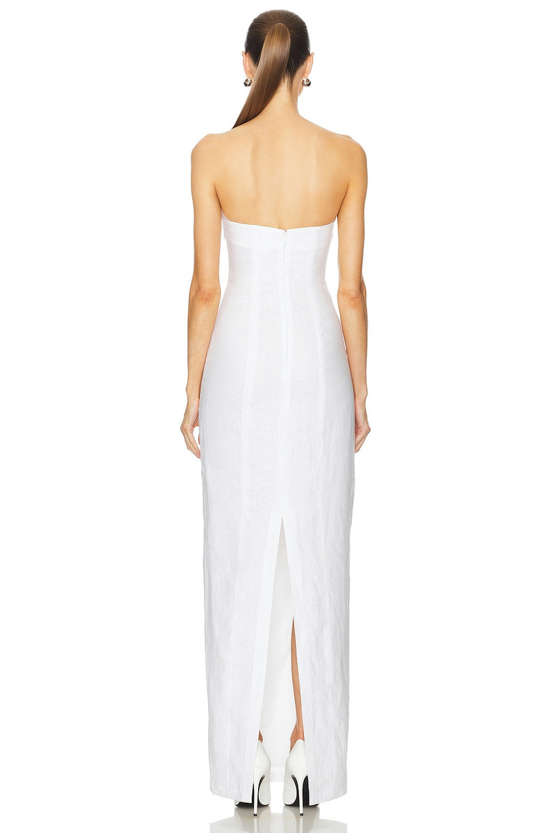 HELSA Linen Strapless Maxi Dress outlook