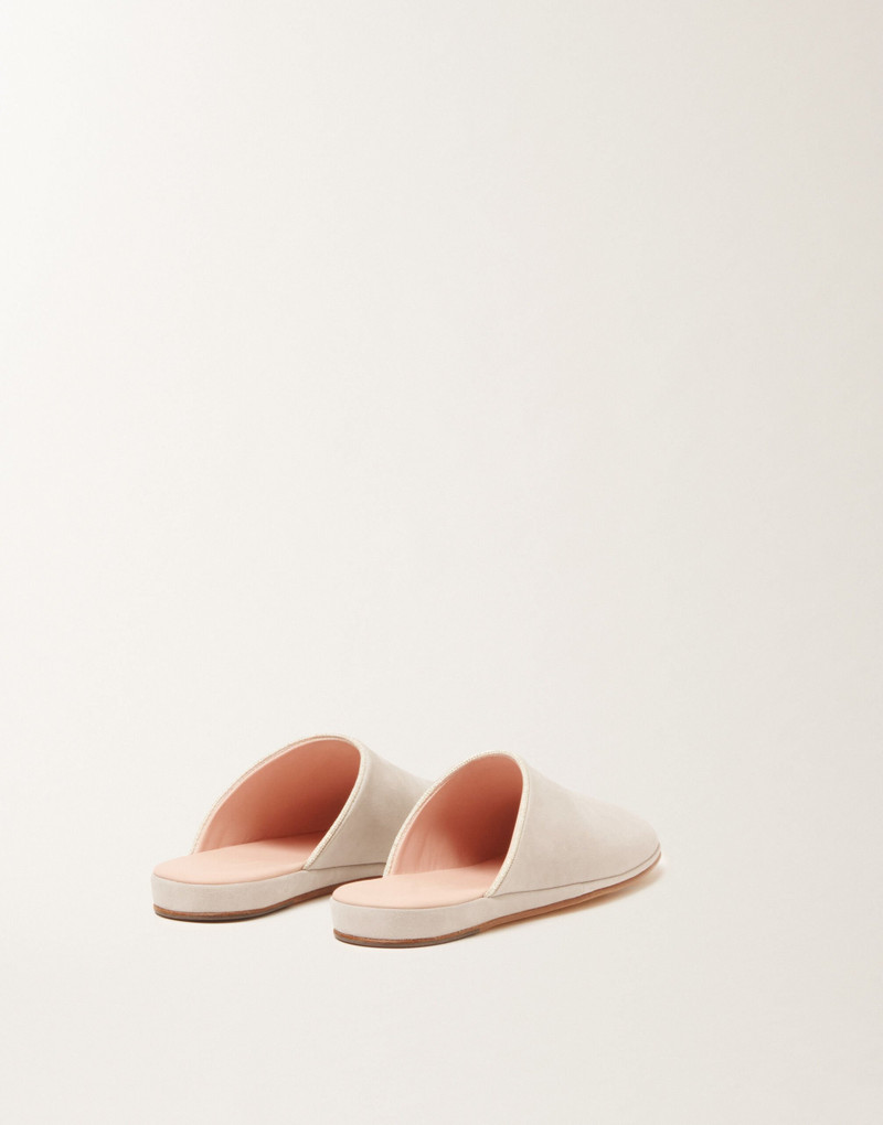 Suede slippers in ice grey 3