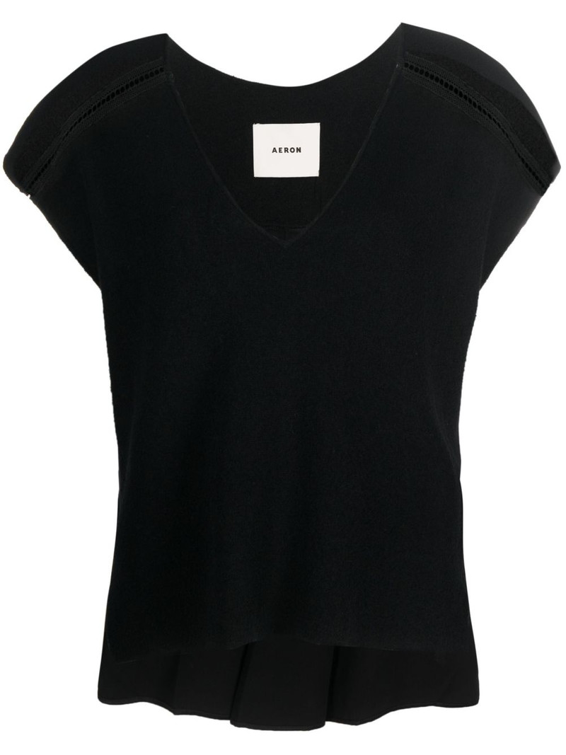 Hybrid V-neck top 1