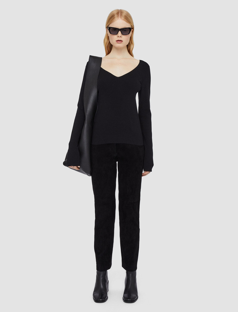 JOSEPH Silk Stretch V Neck Top outlook