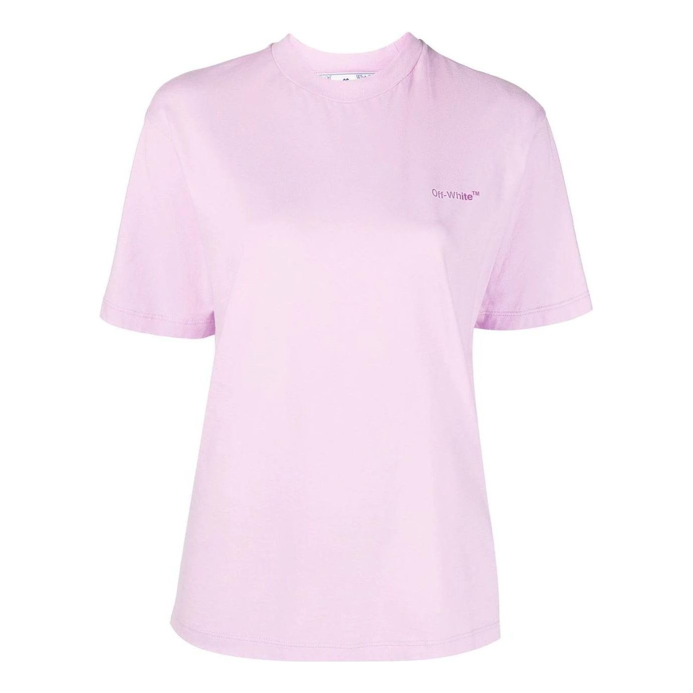 (WMNS) Off-White Diag-Print Short-Sleeved T-shirt 'Light Pink' OWAA049F22JER0013632 - 1