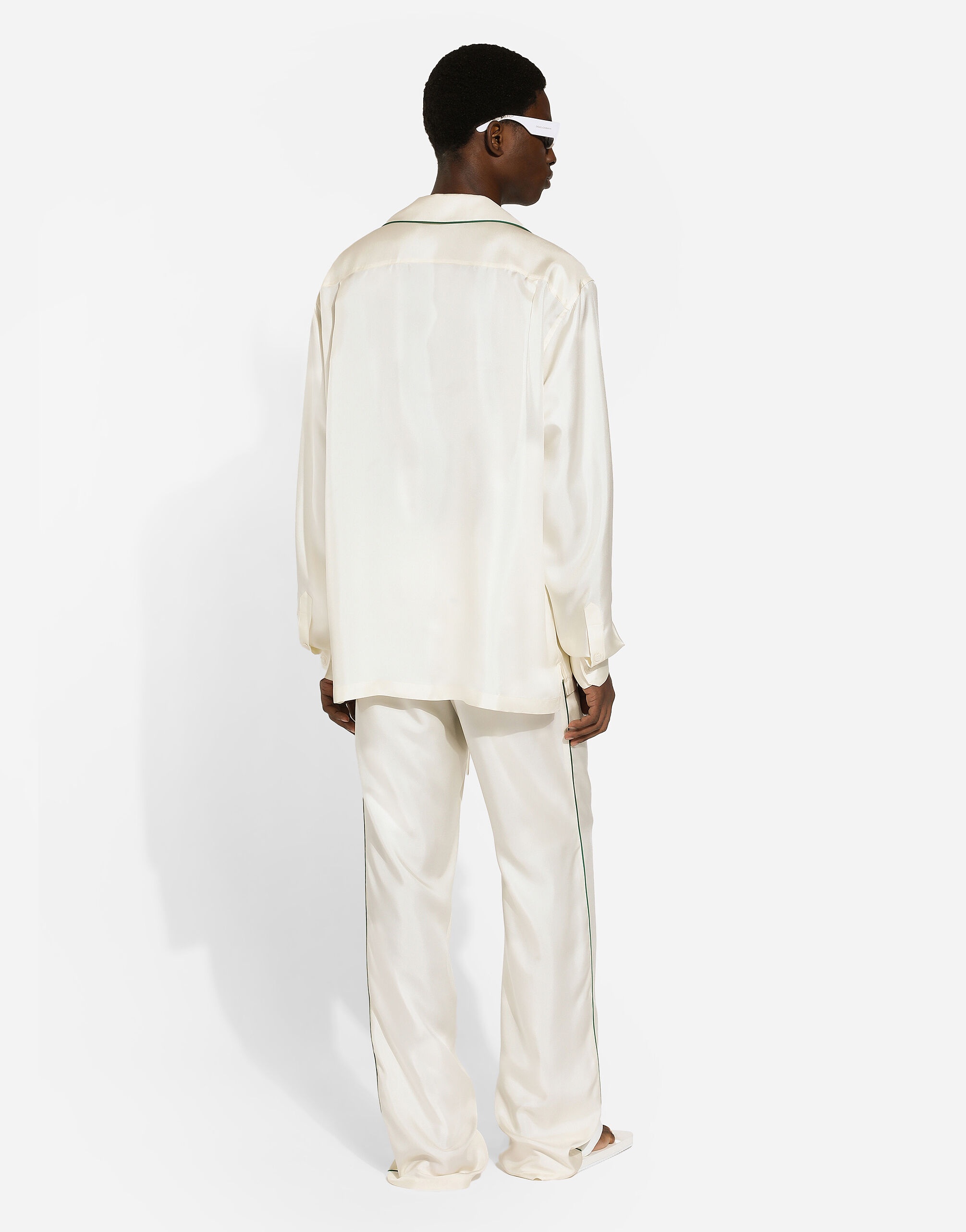 Silk twill shirt with DG embroidery - 3