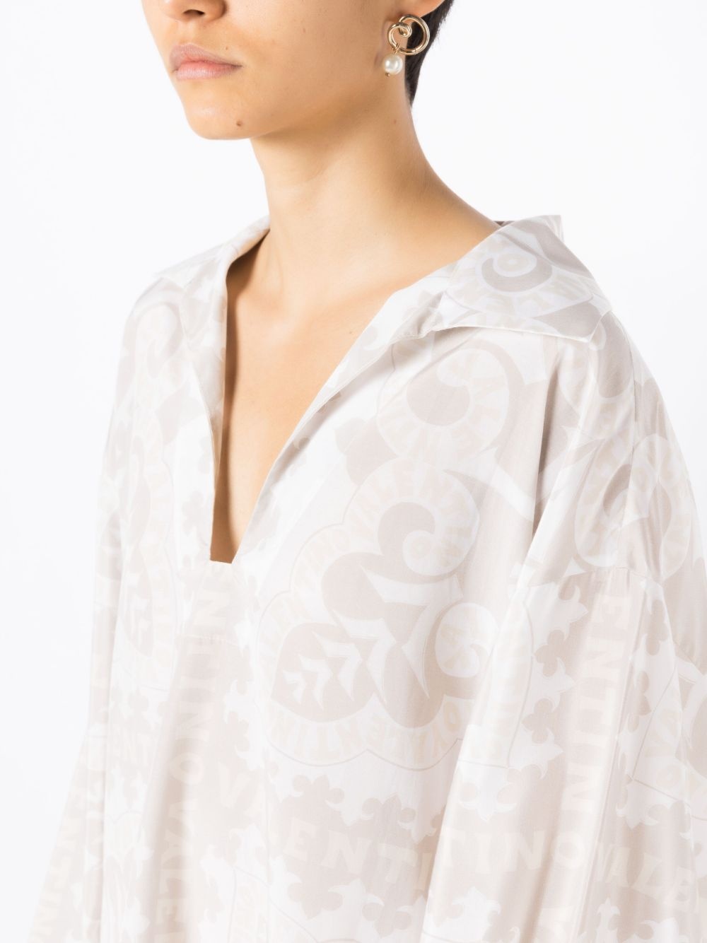geometric-print silk-cotton shirt - 5