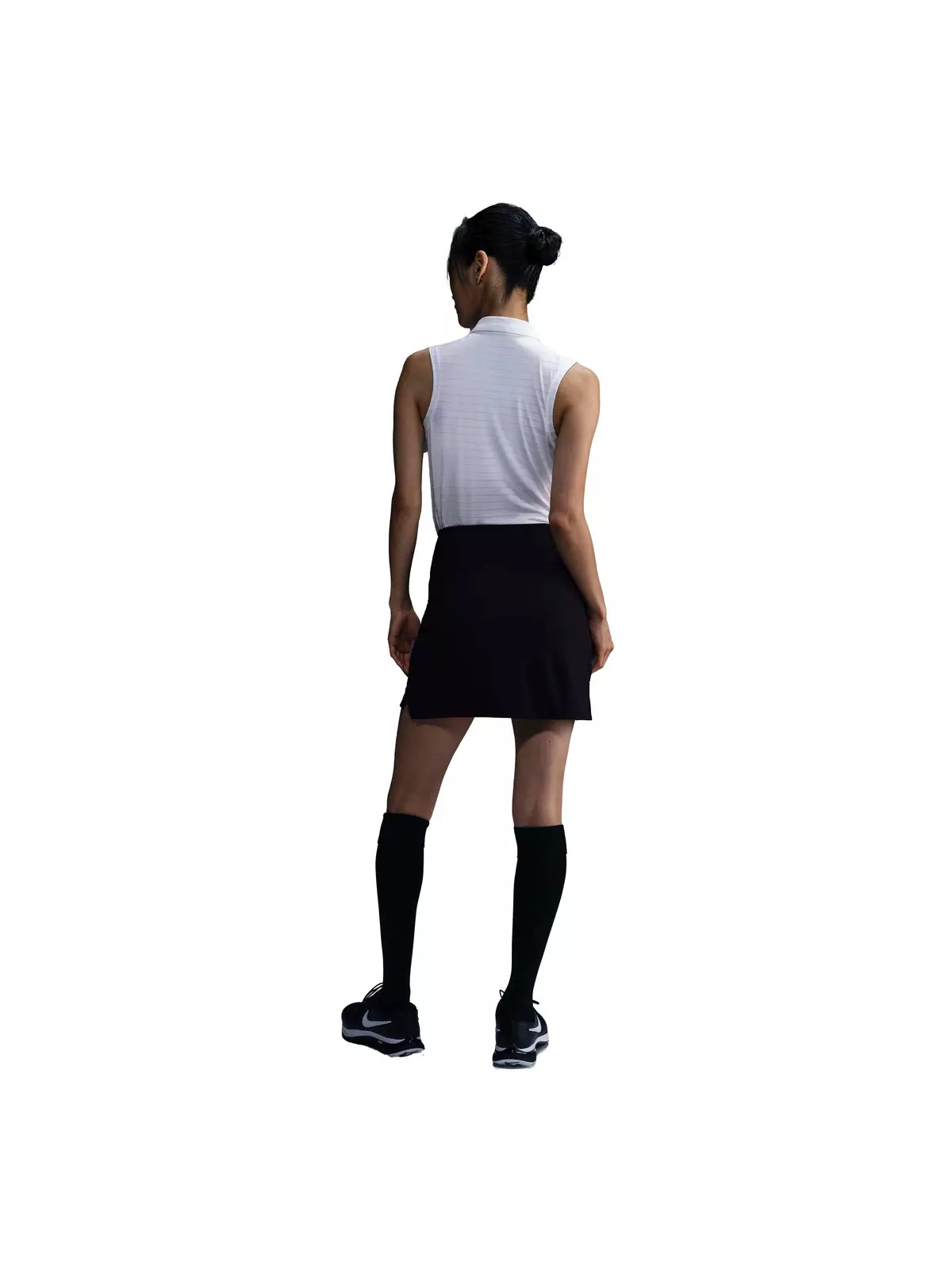 Women's Dri-FIT Victory Sleeveless Striped Golf Polo -White - 5