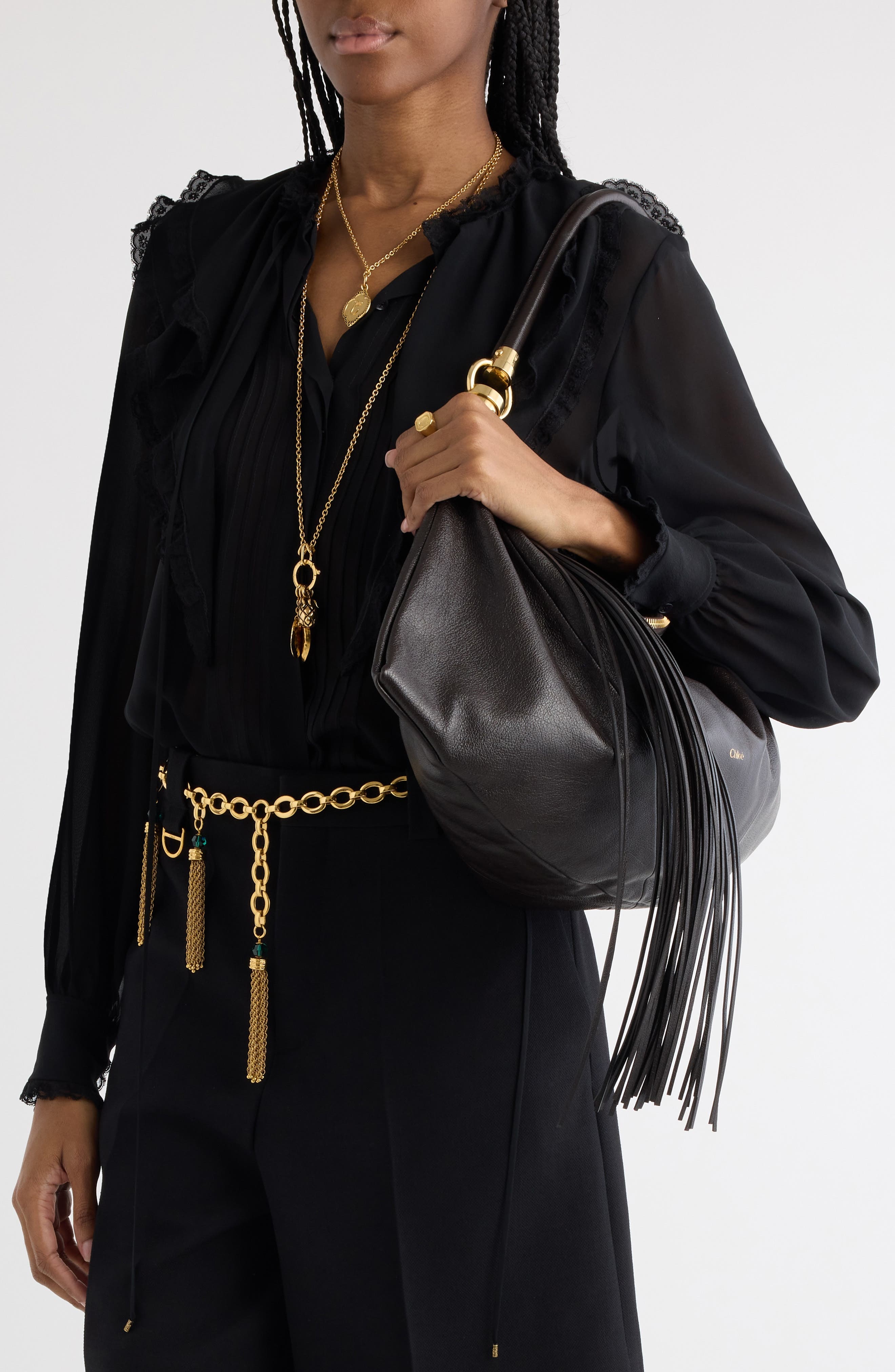 Chloé Medium Foulard Leather Hobo Bag in Kohl Brown at Nordstrom - 6