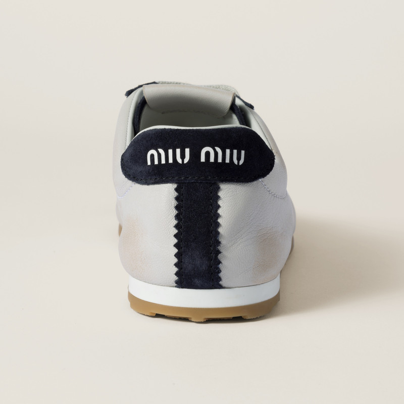 Miu Miu Plume nappa leather and suede sneakers outlook