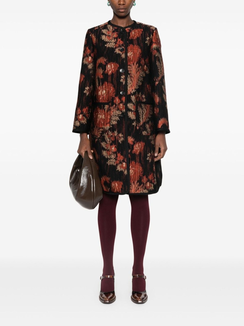 Etro abstract-jacquard coat outlook