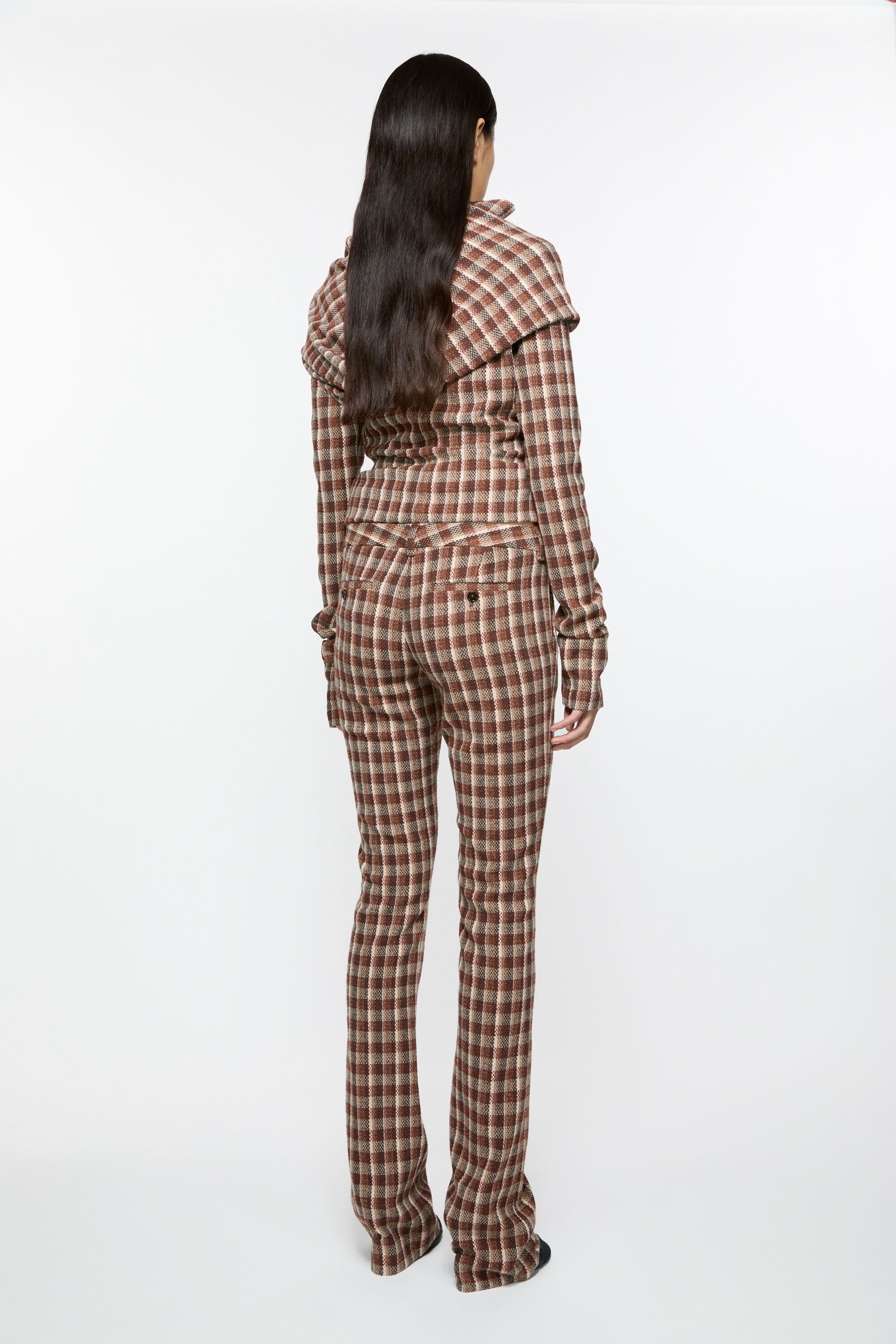 Check tailored trousers - Beige/brown - 3