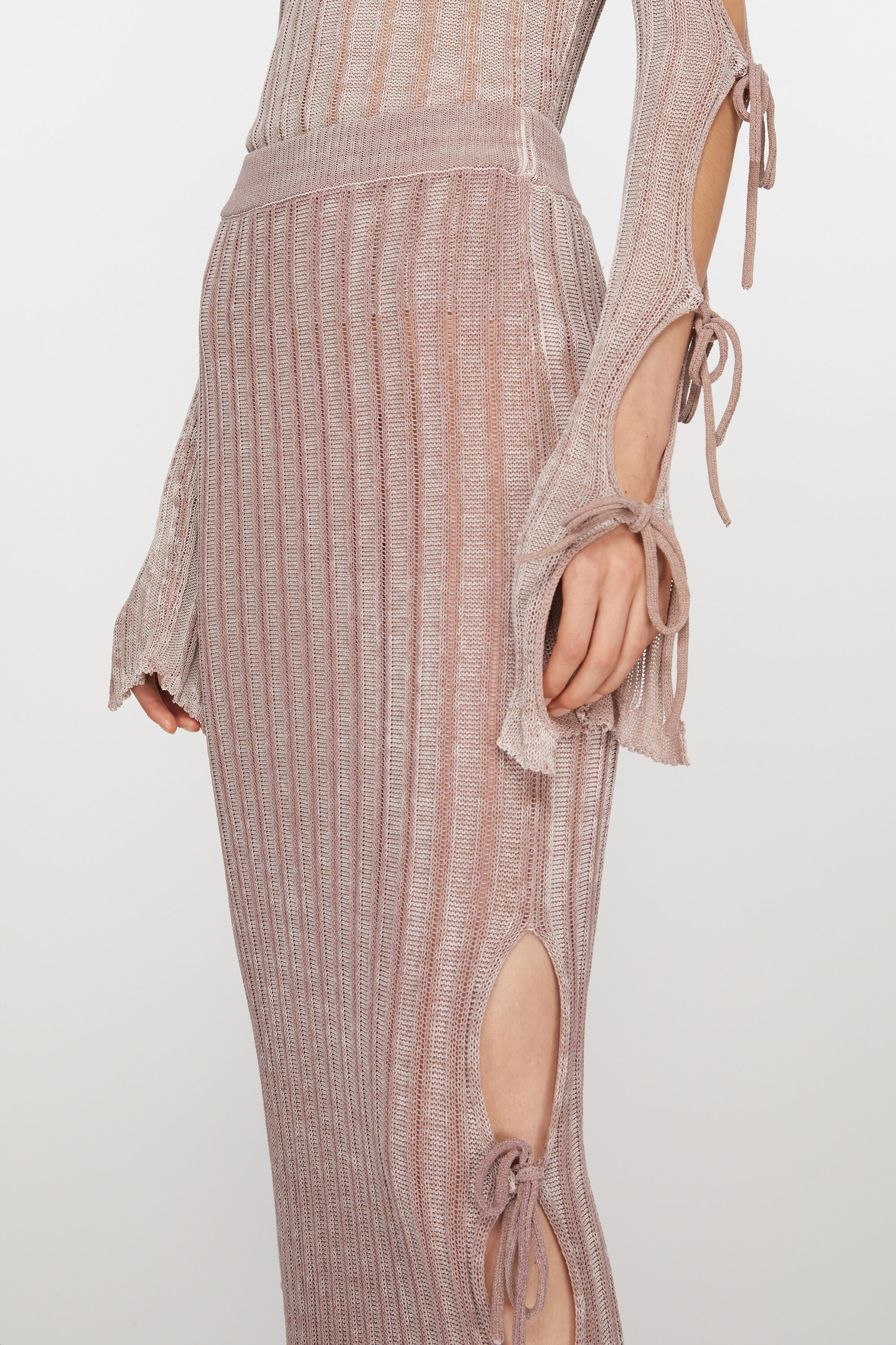 Knit midi skirt - Dusty pink - 5