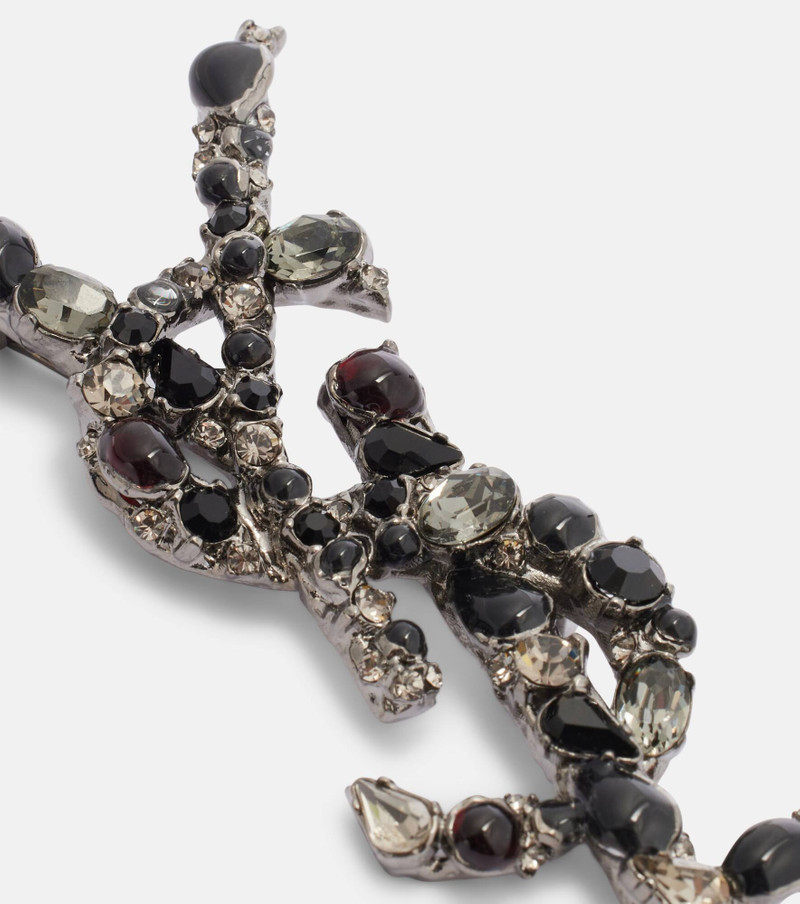 SAINT LAURENT Cassandre embellished brooch outlook