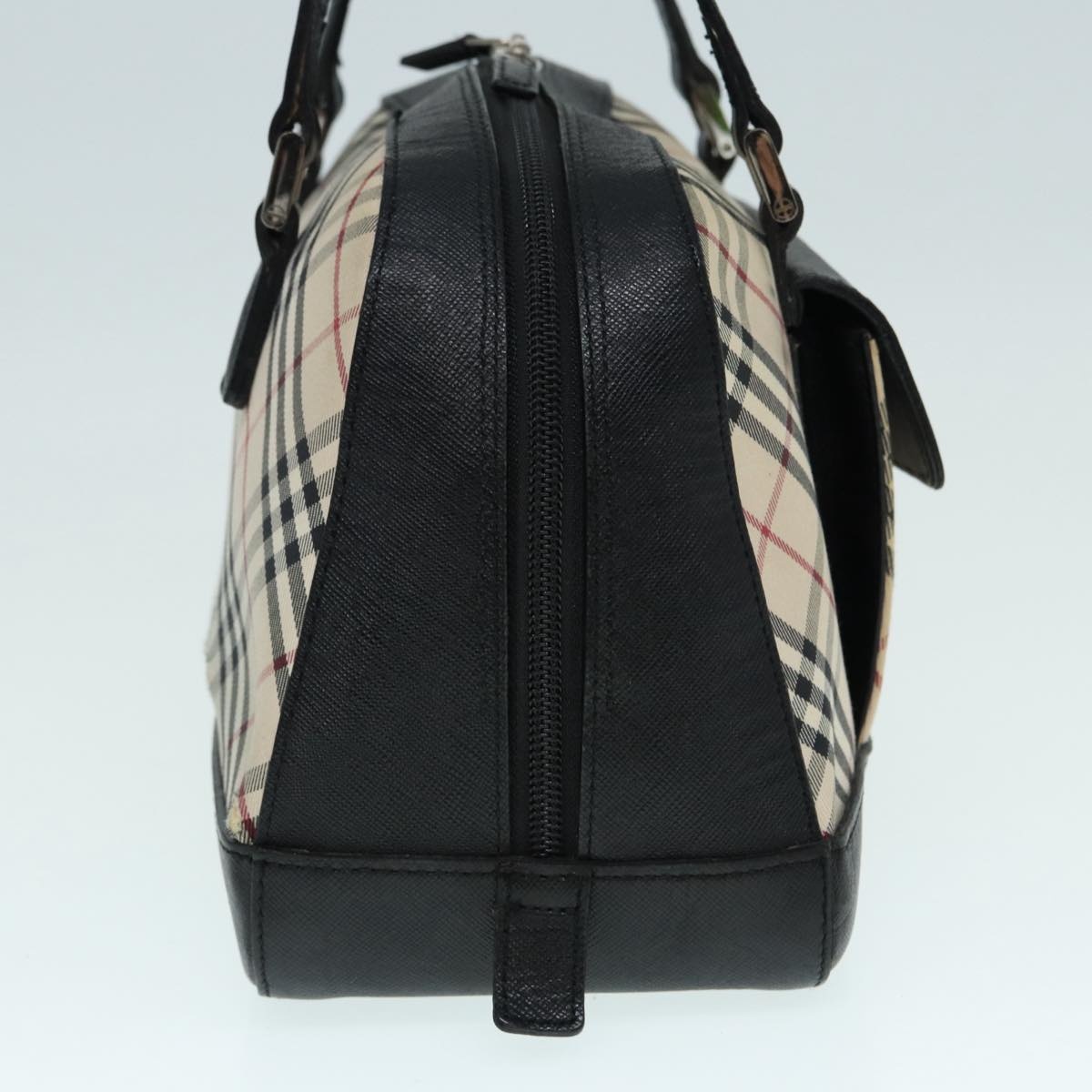 Burberry Nova Check Hand Bag Canvas Beige Silver - 5