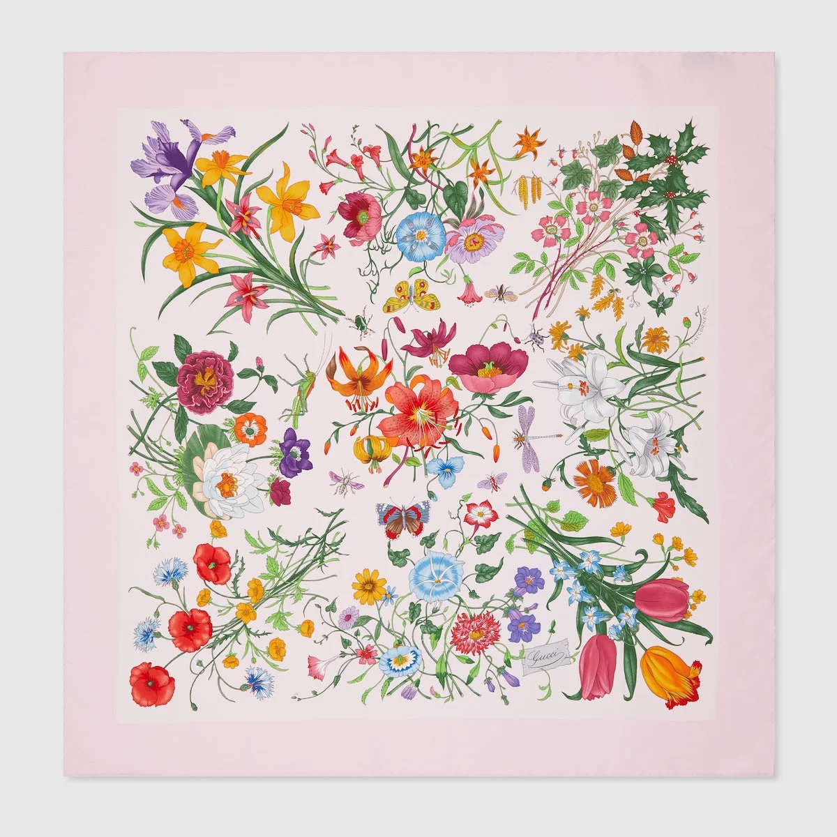 Gucci "flora" Silk Scarf - 1