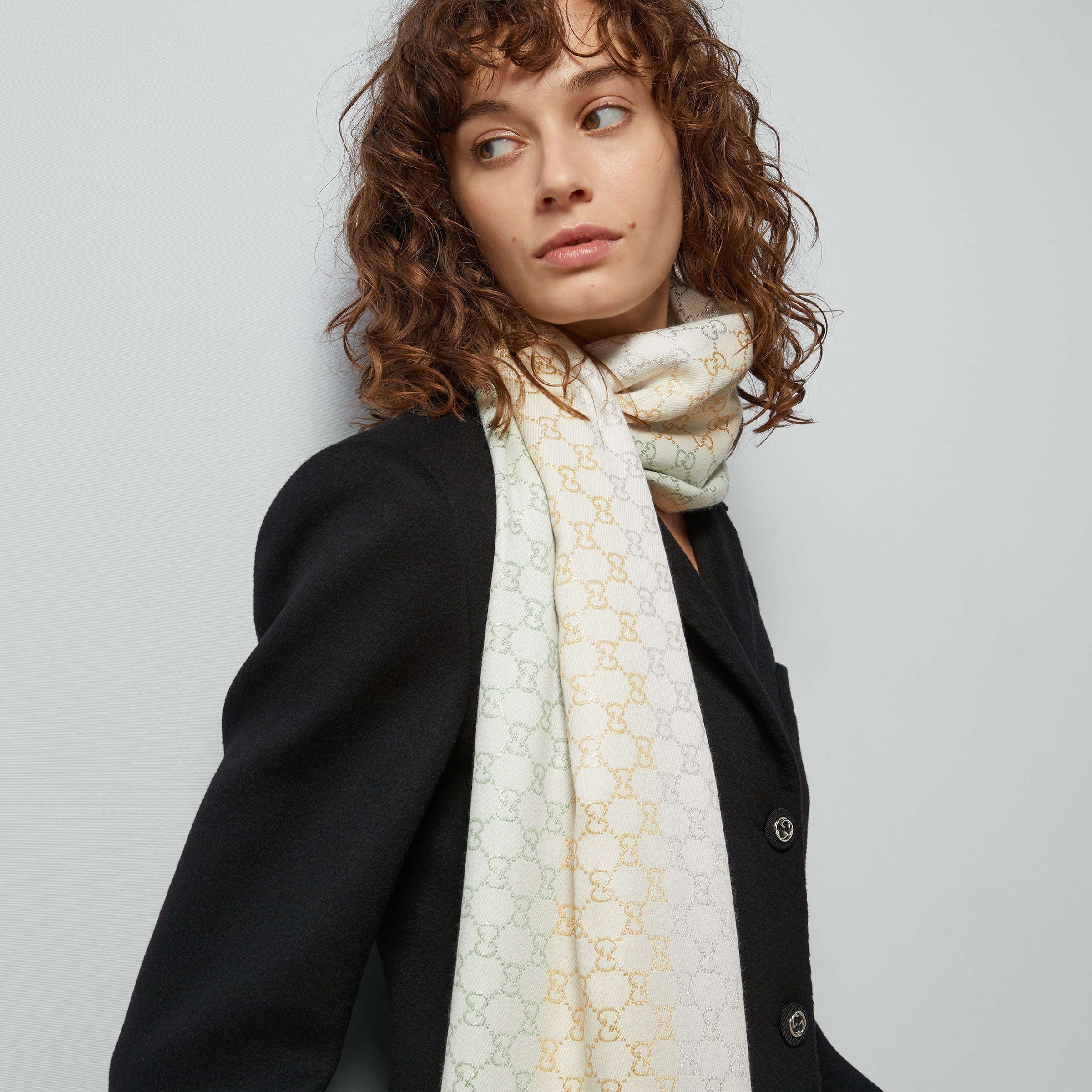 GG jacquard shawl - 3