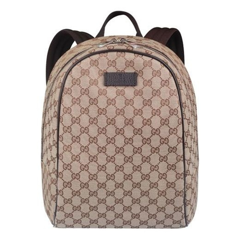 Gucci Logo Leather Logo Canvas schoolbag Backpack Unisex / / Brown Classic 449906-KY9NN-9873 1