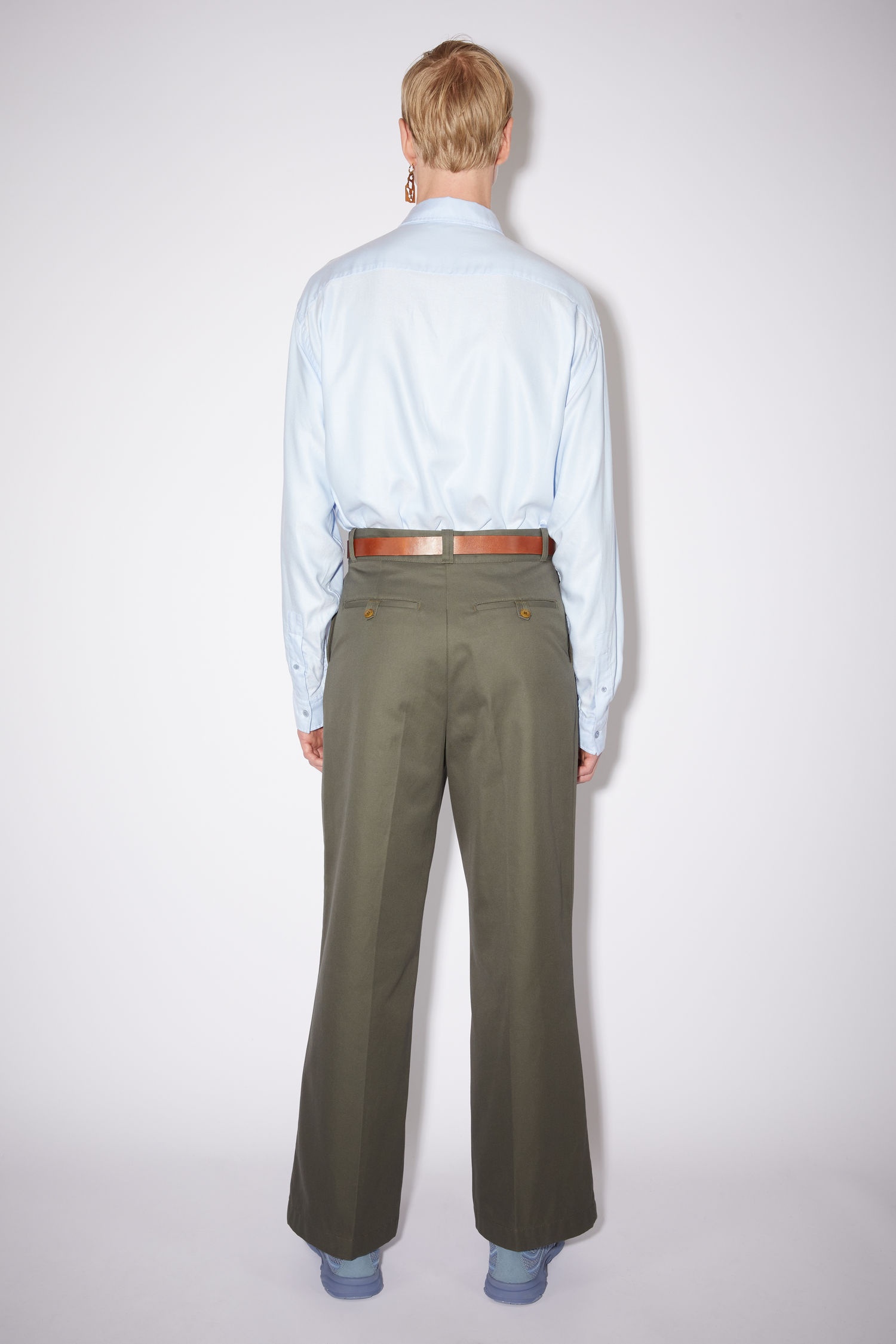 Wide leg trousers - Olive green - 3