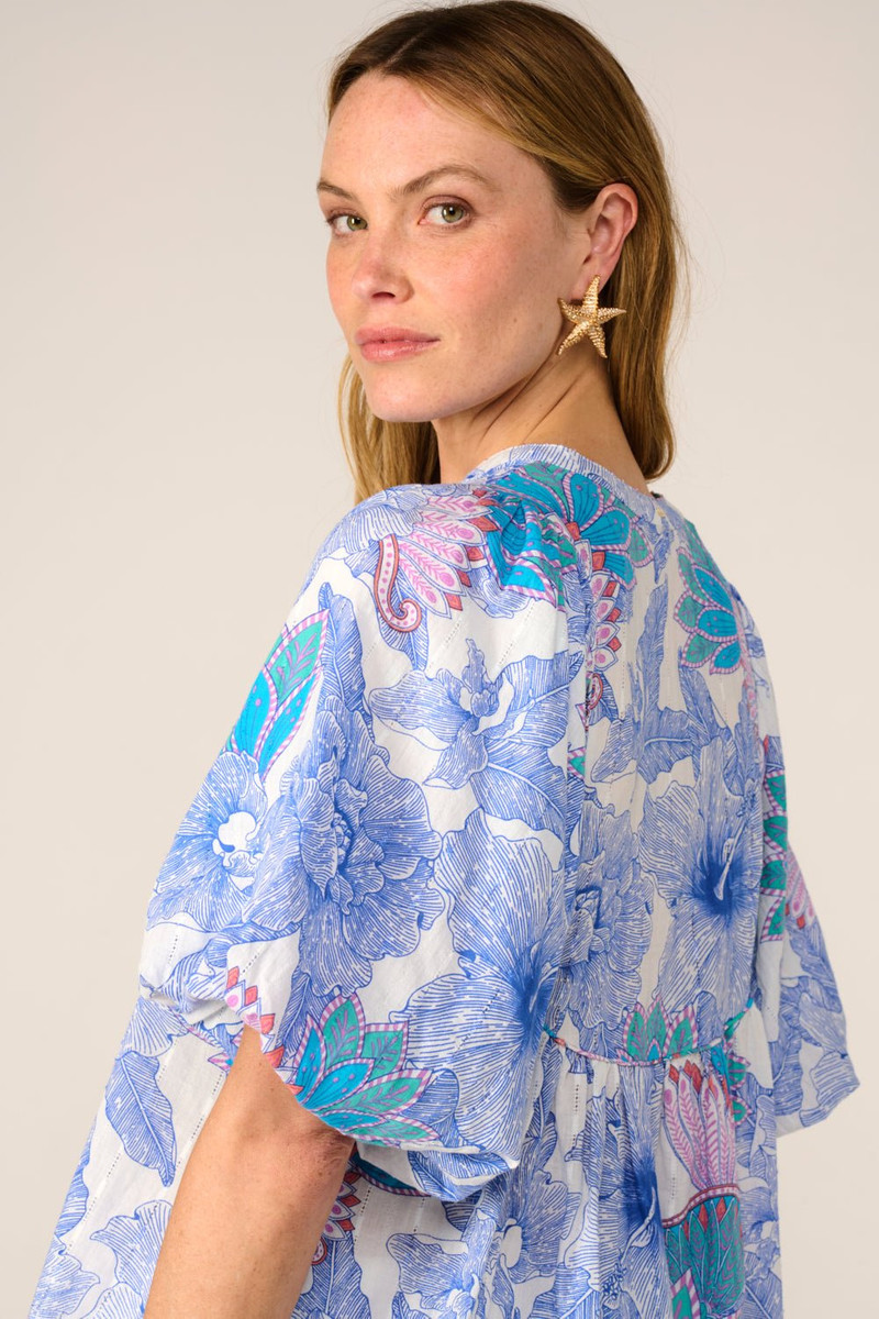 Blouse Flores - Blue Padang 7
