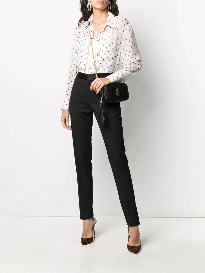 SAINT LAURENT slim-fit tailored trousers outlook